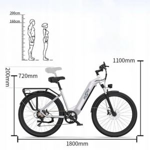 Onesport Ot05 V&eacute;lo &Eacute;lectrique 250w 36v18.2ah 27.5" 120km 25km/H Urban+Pl Se D&eacute;placer Et Se Garer Facilement. Blanc