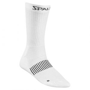 Spalding Coloured Socks - Chaussettes de Basket - Grand Confort - Mati&egrave;re Durable - Blanc/Gris Argent- FR : XL (Taille Fabricant : 46-50)