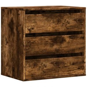 VidaXL Commode d'angle chêne fumé 60x41x58 cm bois d'ingénierie, commode à tiroirs, classeur, armoire à tiroirs, armoire de rangement, buffet