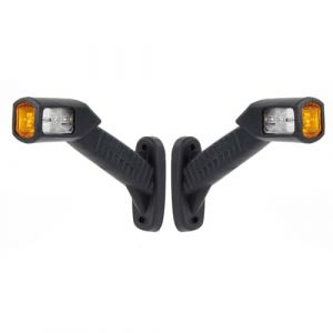 wiltec Feux de position latéraux – 2x 4 LED 12 V – Forme carrée – 182 x 140 mm – Feux d’encombrement Gabarit – Éclairage routier pour Remorque