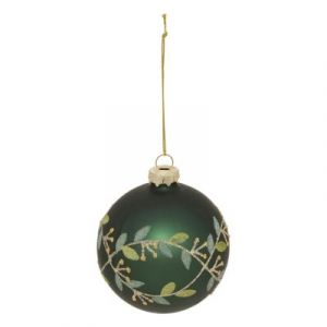 Feeric Light & Christmas Boule verre branche de gui D.8cm vert - Feeric lights & christmas