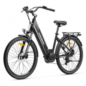 Touroll Ma1 Vélo Électrique,Moteur Central 250w,Batterie 36v 13ah,Pneus 26 Pouces,Vitesse Maximale 25km/H,Autonomie Maximale 110km,Freins À Disque Hydrauliques,Fourche À Suspension Avec Blocage