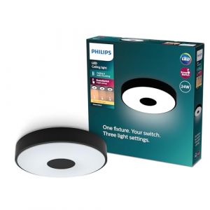 Philips Coiner ceiling SceneSwitch, rond, 24W, 2700Lm, 2700K, noir, IP20