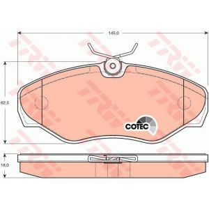 Trw Jeu de 4 plaquettes de frein &agrave; disque RENAULT TRAFIC, NISSAN PRIMASTAR, OPEL VIVARO, RENAULT ESPACE (161GDB1478)