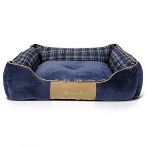 Scruffs Lit à boîte pour chien Highland Bleu S