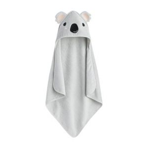 Image de Cape de bain coton biologique 400 g/m2, Koala Gris Couleur Gris Taille 100 x 100 cm