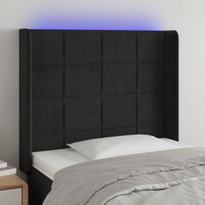 VidaXL Hoofdbord LED 83x16x118/128 cm fluweel zwart3124080