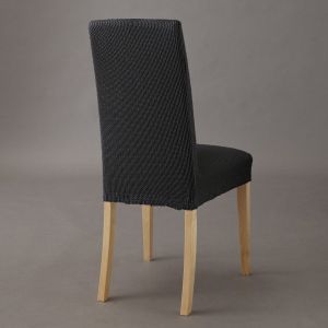 Housse extensible pour chaise gaufrée AHMIS Noir Taille Taille Unique