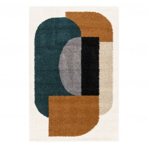 Tapis int&eacute;rieur shaggy motifs g&eacute;om&eacute;triques multicolore 160 x 230cm