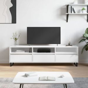VidaXL Meuble tv blanc 150x30x44,5 cm bois d'ingénierie