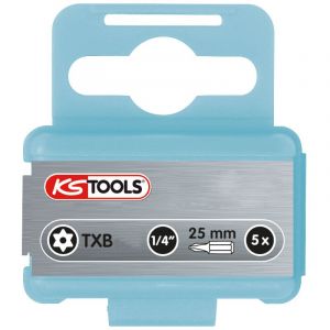 KS Tools 1/4" Embouts EDELSTAHL, pack de 5, Torx percés, 25mm, TB25