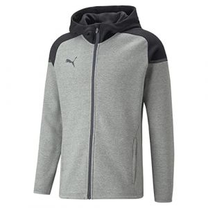 Puma Homme Teamcup Casuals À Veste capuche, Gris Moyen Chiné, XL EU