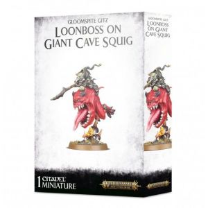 Games Workshop Figurine de 21 pi&egrave;ces Warhammer AoS - Gloomspite Gitz Loonboss sur Giant Cave Squig