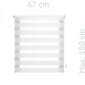 Purline Store enrouleur 67X180 CR&Egrave;ME EASY FIX Nuit et jour, assemblage facile &agrave; l'aide de clips de cadre de fen&ecirc;tre ou d'adh&eacute;sif