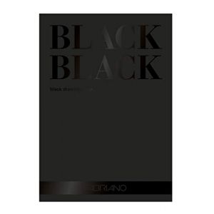 Image de Fabriano Bloc de papier Black Black (300g/m²), A2, 42 cm x 59,4 cm, 300 g/m², Mat