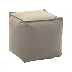 Pouf Annalaura, Pouf multifonction, 100% Made in Italy, Fauteuil relax en tissu rembourré, Cm 45x45h45, Beige, avec emballage renforcé - Talamo Italia