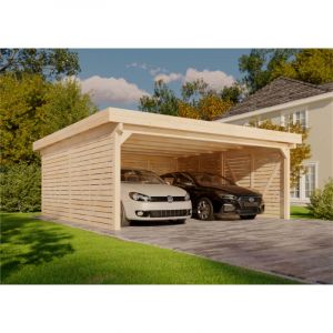 Carport double Alpholz Olaf avec parois