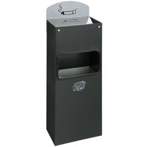 Certeo Cendrier mural avec plaque de signalisation - h x l x p 505 x 200 x 125 mm - anthracite - Coloris des cendriers: Anthracite