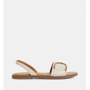 Geox Sandales plates Naileen cuir Beige - Couleur Beige - Taille 37