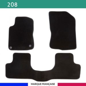 Tapis de voiture - Sur Mesure pour 208 (2012 - 2019) - 3 pi&egrave;ces - Tapis de sol antid&eacute;rapant pour automobile