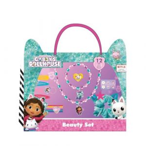 Set de beauté pour enfant de Gabby's Dollhouse - Multicolore - Comprend 6 chouchous en tissu, 4 pinces à cheveux, 2 colliers, une bague et des autocollants - Produit original conçu en Espagne