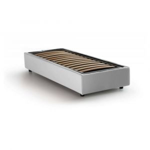 Talamo Italia Lit simple Caterina, Lit conteneur avec rev&ecirc;tement en tissu, 100% Made in Italy, Ouverture frontale, convient pour matelas cm 80x200,