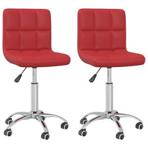 Image de VidaXL Chaises de salle à manger pivotantes 2 pcs Bordeaux Similicuir