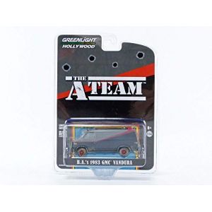 Greenlight Collectibles Voiture Miniature de Collection 1-64 - GMC Vandura Weathered Version - 1983 - Black / Red / Grey - 44865F