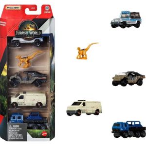 Matchbox MBS ASST JURASSIC 5 VEHICULES