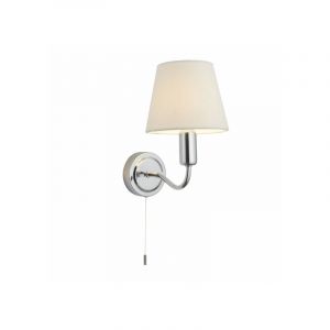 Image de Endon Lampe avec abat jour Conway Acier,tissu Plaque Chrome,tissu ivoire 1 ampoule 24cm