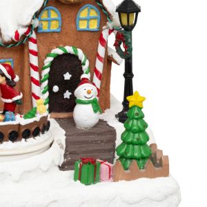 Village Noël lumineux maison pain d'épice avec enfants musical et animé