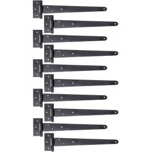 Alberts 829933 Penture anglaise | laque noire pour immersion | penture 348 x 46 mm | charni&egrave;re 90 x 40 mm | kit de 10