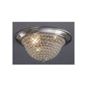 Diyas Plafonnier Paloma Small 2 Ampoules nickel satiné/cristal