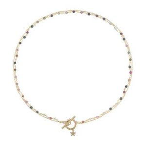 Collier chaîne doré à l'or fin tourmaline ROXANE