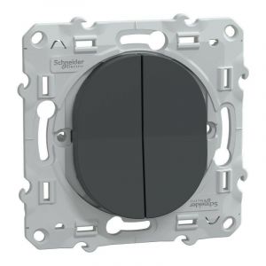 Schneider Electric Ovalis - combiné va et vient+poussoir - 10AX - Anthracite (S340285)