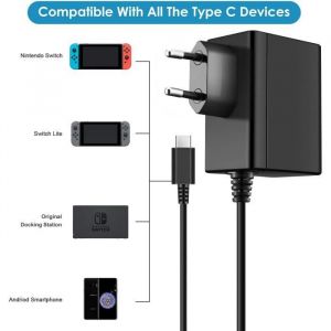 Adaptateur Secteur - PIMPIMSKY - Nintendo Switch - Chargeur Rapide - USB Type-C - Mode TV