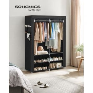 Songmics Armoire 2 compartiments tissu non-tissé métal vert olive