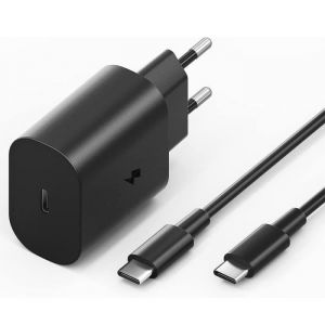 Chargeur Pd Rapide + Câble Usb-C Vers Usb-C Pour Oppo Reno 6, 6 Pro, Find X5, Find X5 Lite, Find X5 Pro - Noir - E.F.Connection