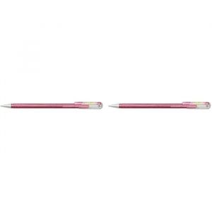 Pentel K110-DMPX Hybrid Dual Metallic Stylo à encre gel pailletée - Couleur d'écriture rose/vert métallisé et doré - Épaisseur de trait 0,5 mm - 1 pièce