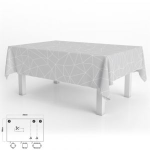 ORYX 5544097 Nappe en Toile cirée rectangulaire avec Motifs géométriques Gris Imperméable, Anti-Taches, en PVC, 140 x 250 cm Peut être coupée, pour Une Utilisation à l’intérieur et à l’extérieur