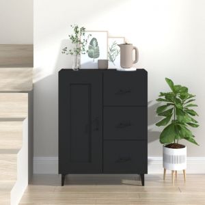 VidaXL Buffet Noir 69,5x34x90 cm Bois d'ing&eacute;nierie - Noir