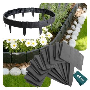 Bordure de jardin plastique PP imitation pierre 10m