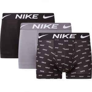 Nike Boxer 3 Paires XL Logo Print / Cool Grey / Black