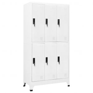 VidaXL Armoire &agrave; Casiers Acier Blanc 90x45x180 cm - Blanc