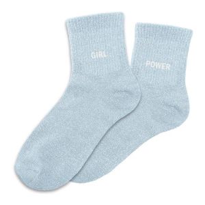 Sud trading Chaussettes Paires de chaussettes dépareillées bleu ciel Girl Power
