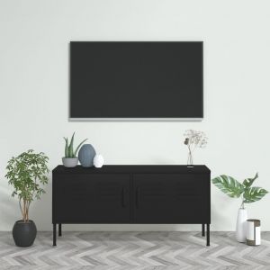 VidaXL Meuble TV Noir 105x35x50 cm Acier