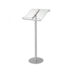 Visiodirect Pupitre sur pied avec anneaux amovibles - Dimensions : L42 x H48 x P15 cm transparent