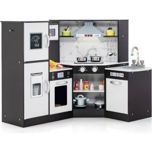 Cuisine Enfants D'angle - Costway - 3 Ans+ - Bois - Accessoires - Tableau Noir