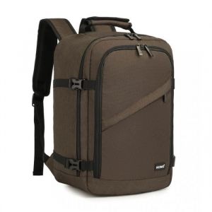 Kono Sac de Voyage 40x20x25cm Sac à dos Ryanair Bagage à Main 20L pour Sous Siège Avion pour Femme Homme, Brun