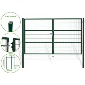 Image de Portail battant grillagé vert razo 3m H.180cm